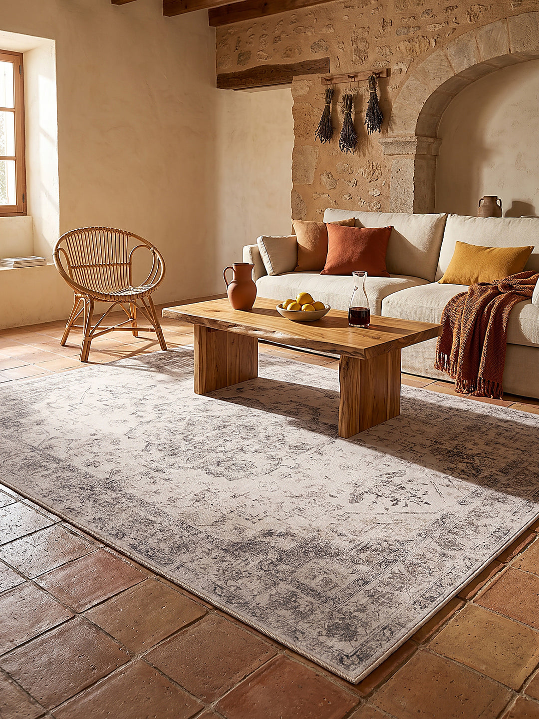 Teppich Beige-Grau Textur Nahaufnahme_