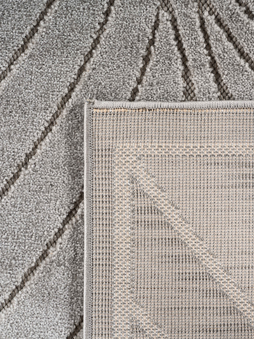Teppich Silbergrau Läufer Polypropylen (Kurzflor) Designteppich Kollektion ENGADIN Wohnraum_