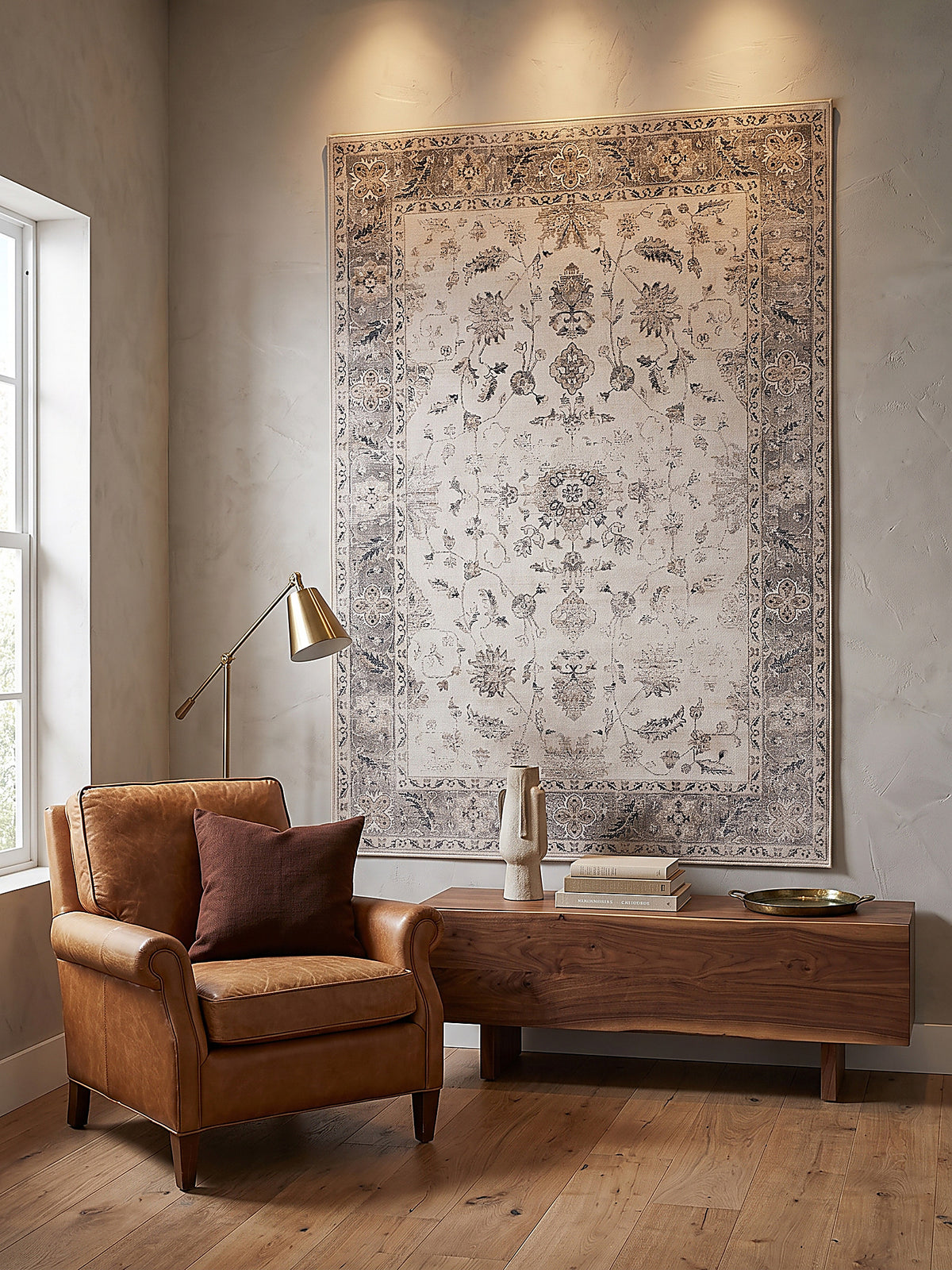 Teppich Beige-Grau als Wandteppich