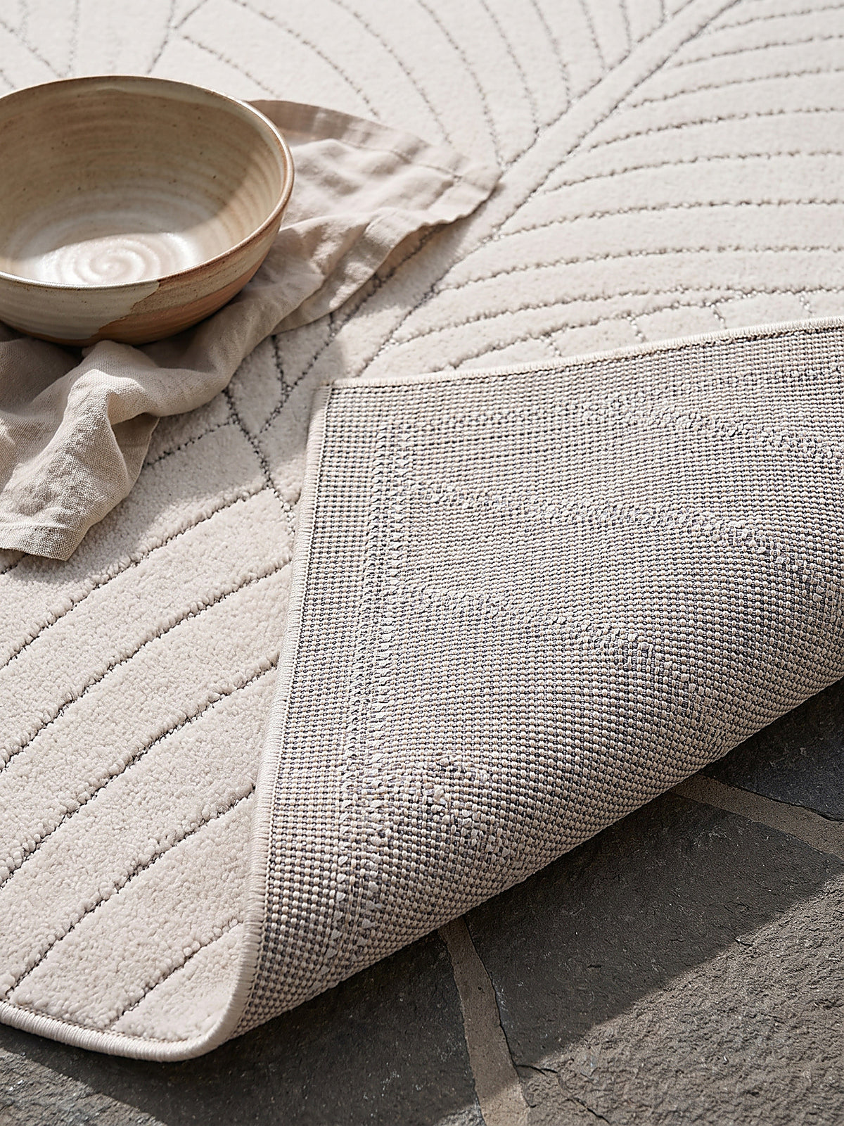 Teppich Creme rund Editorial Styling_