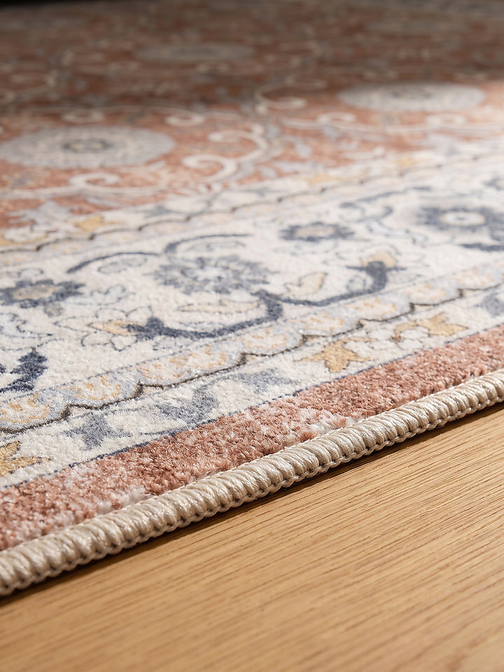 Teppich Terrakotta-Creme Florhöhe Profil_