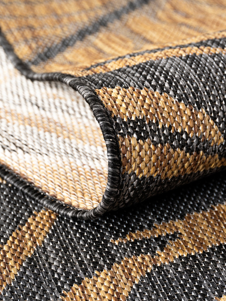 Teppich Schwarz-Sandbraun rechteckig Polypropylen (Flachgewebe) Einrichtung_