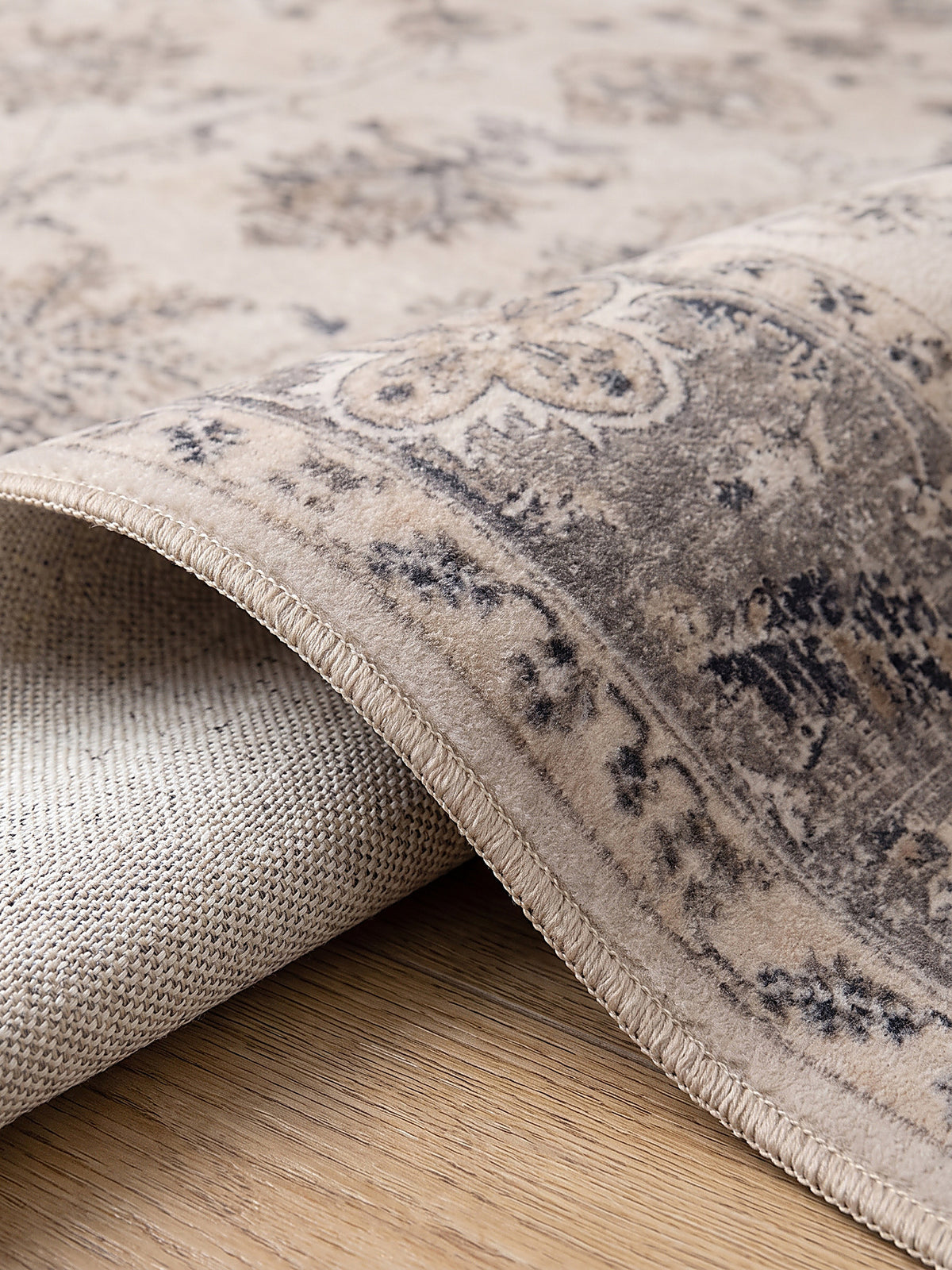 Teppich Beige-Grau Florhöhe Profil