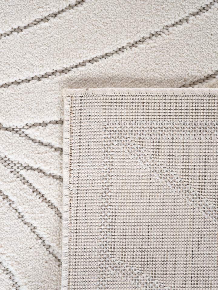 Teppich Creme rund Polypropylen (Kurzflor) Designteppich Kollektion ENGADIN Wohnraum_
