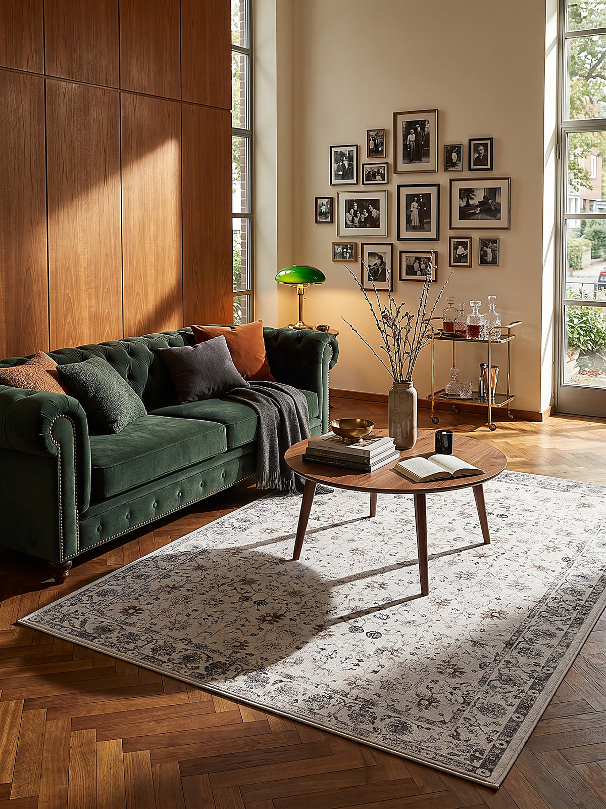 Teppich Creme rechteckig im modernen Wohnzimmer_