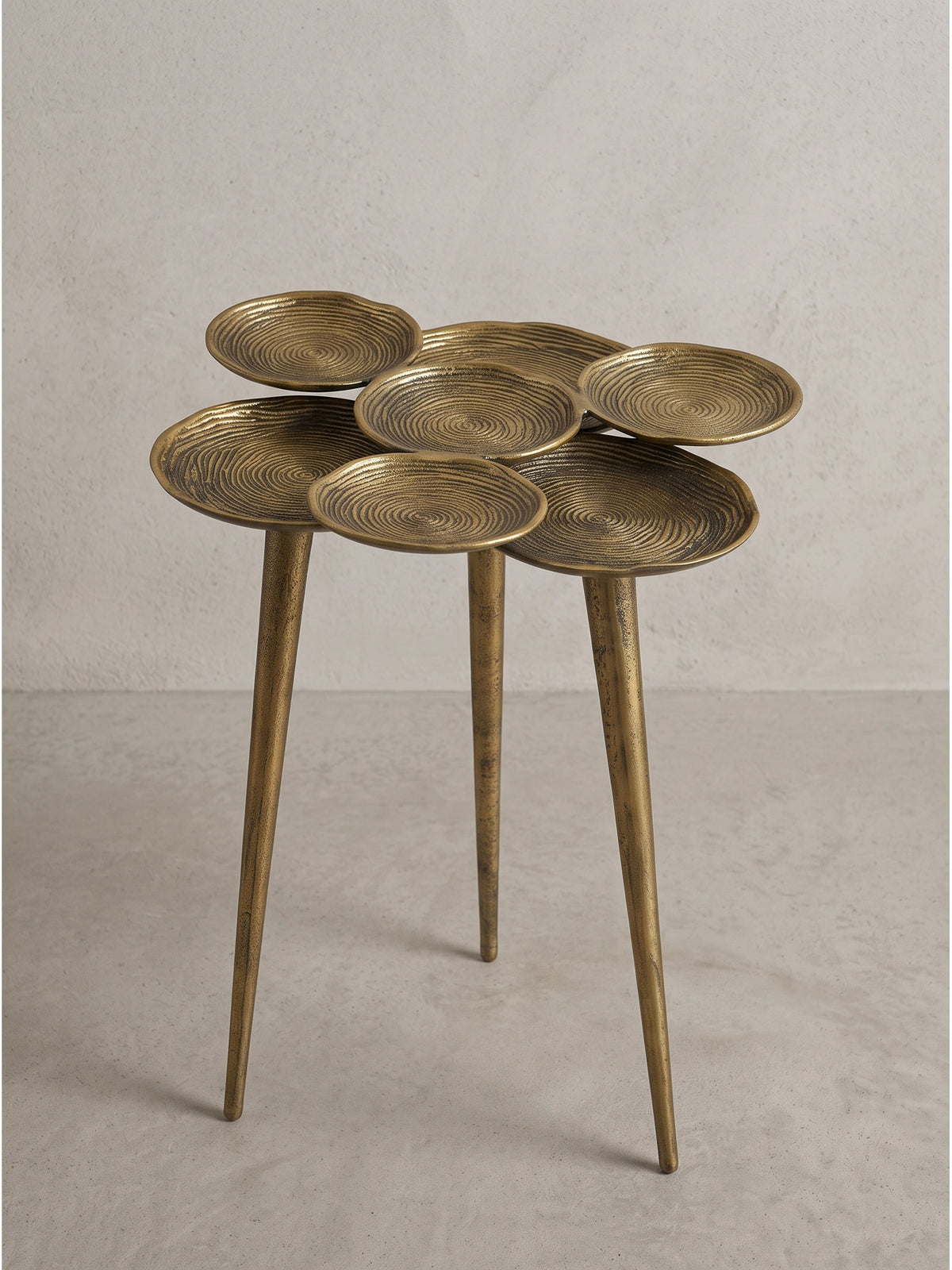 Beistelltisch in Gold – Aluminium, rund
