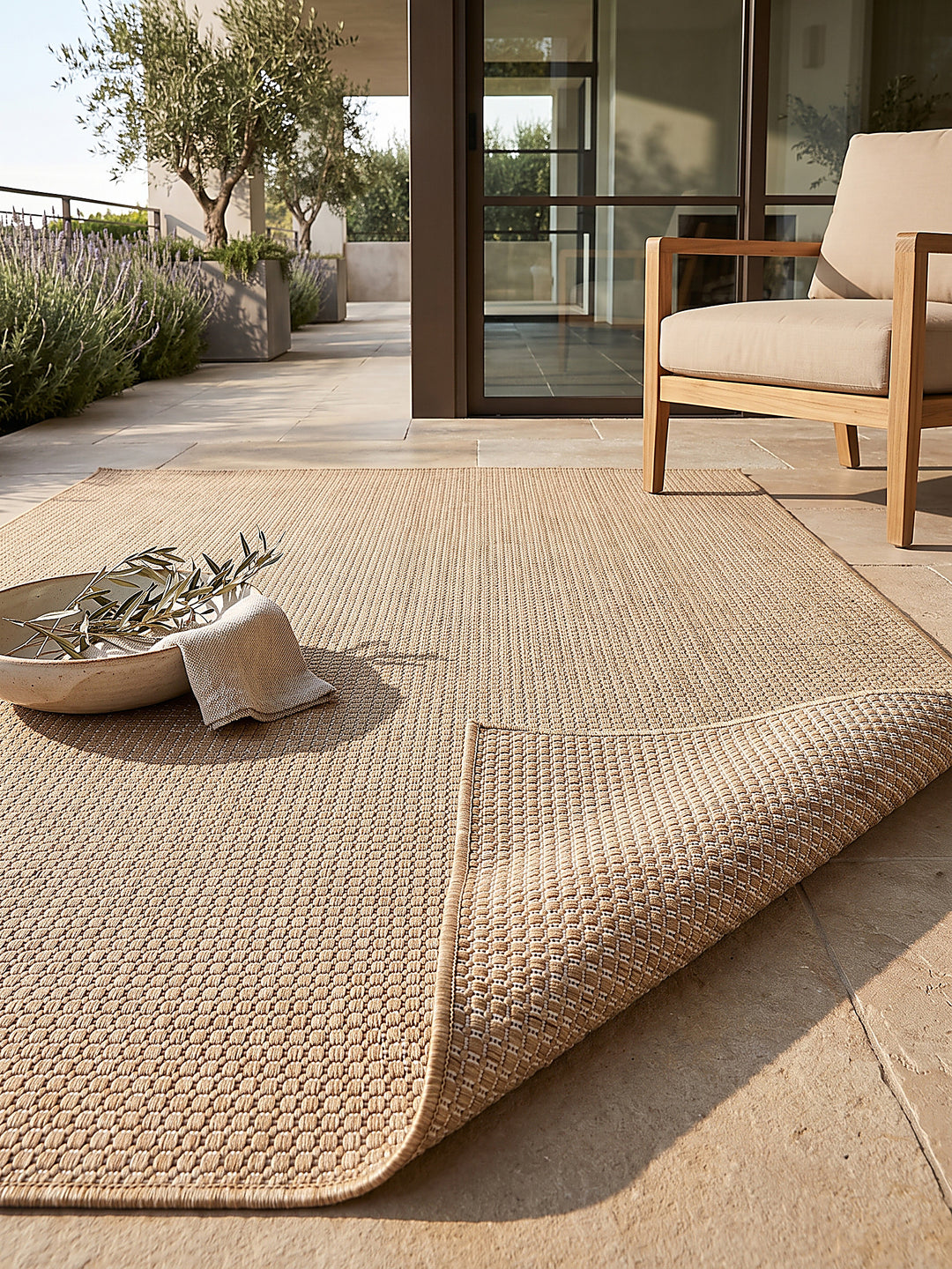Teppich Sand rechteckig Editorial Styling_