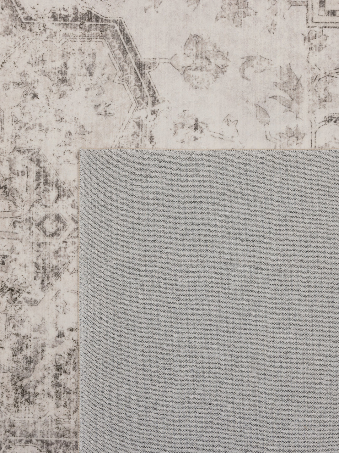Teppich Beige-Grau rechteckig Polyester (Kurzflor) Interieur Wohnaccessoire Dekor_