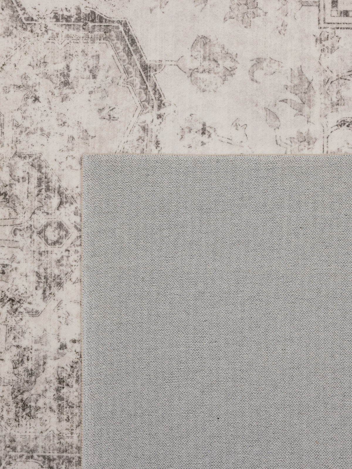 Teppich Beige-Grau rechteckig Polyester (Kurzflor) Interieur Wohnaccessoire Dekor
