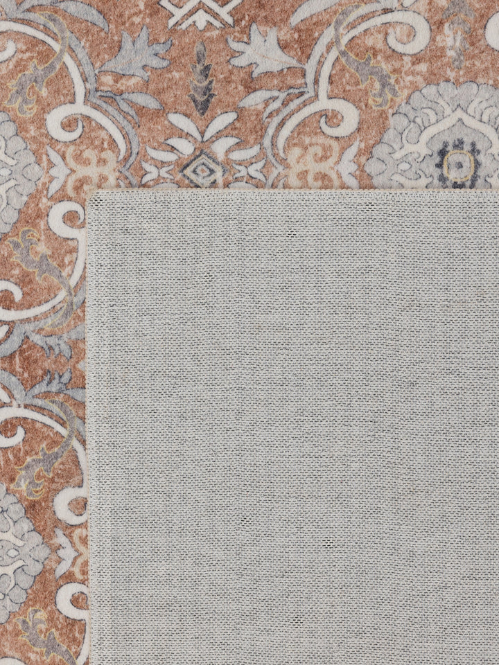 Teppich Terrakotta-Creme rechteckig Polyester (Kurzflor) Interieur Wohnaccessoire Dekor_