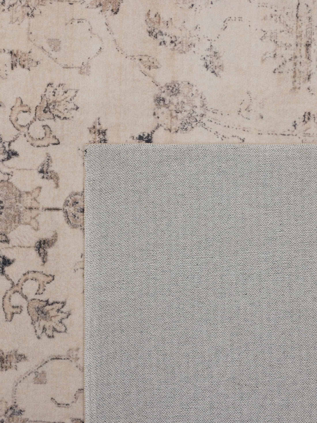 Teppich Beige-Grau rechteckig Polyester (Kurzflor) Interieur Wohnaccessoire Dekor