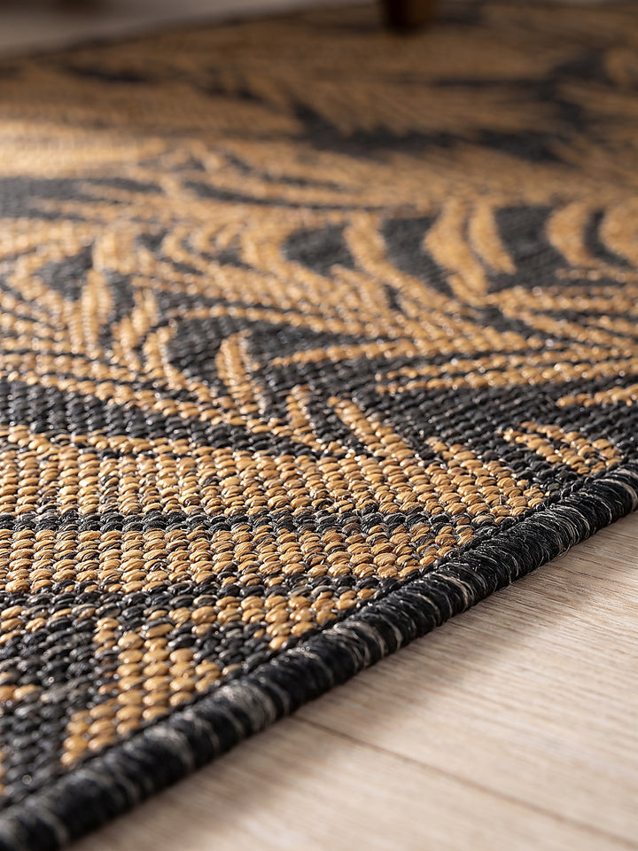 Teppich Schwarz-Sandbraun Florhöhe Profil_