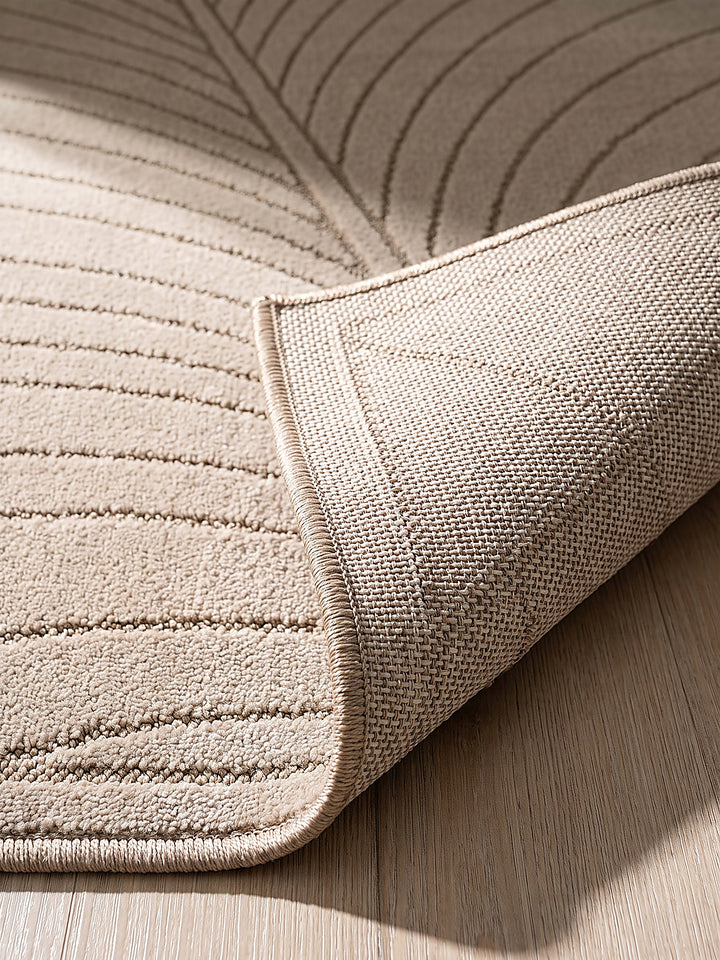 Teppich Beige Kante Verarbeitung_