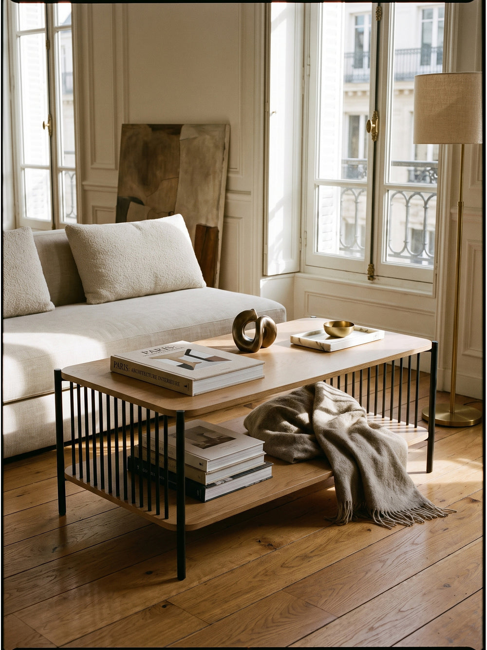 Couchtisch mit Stauraum – rund & eckig, Holz
