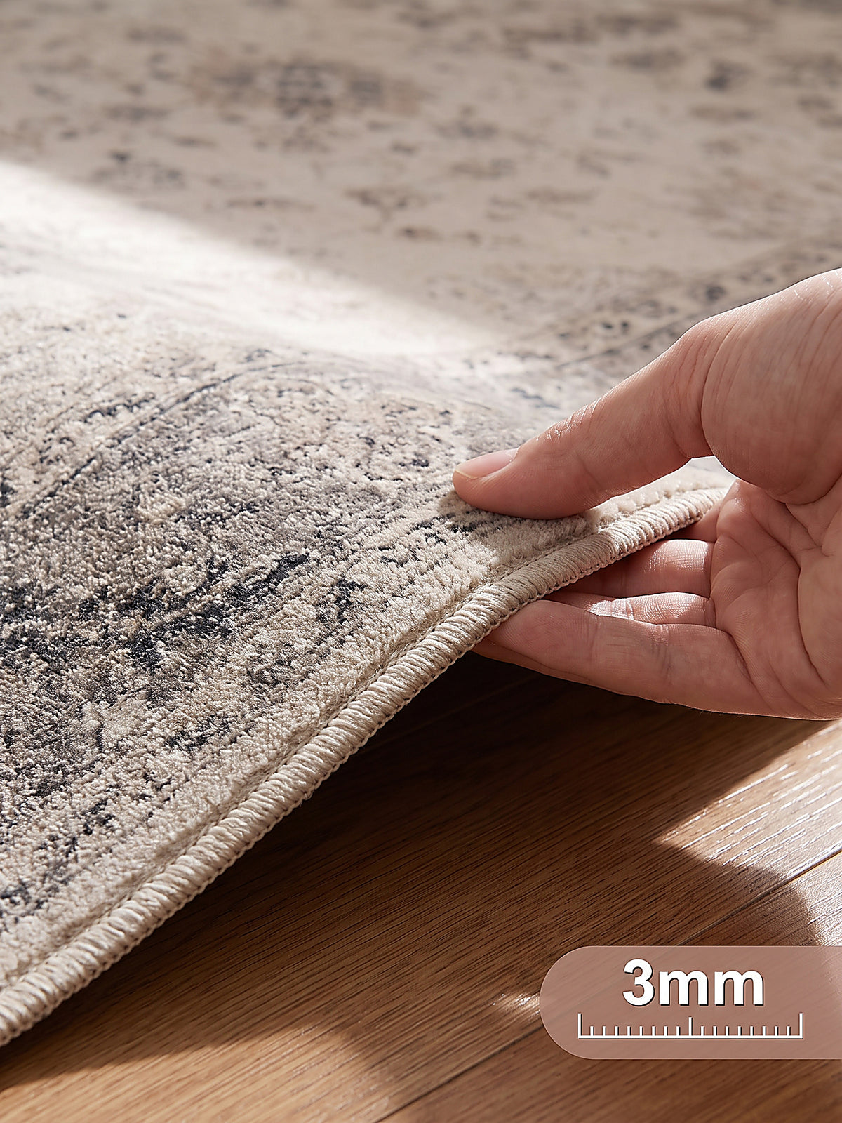 Teppich Beige-Grau Florhöhe Profil