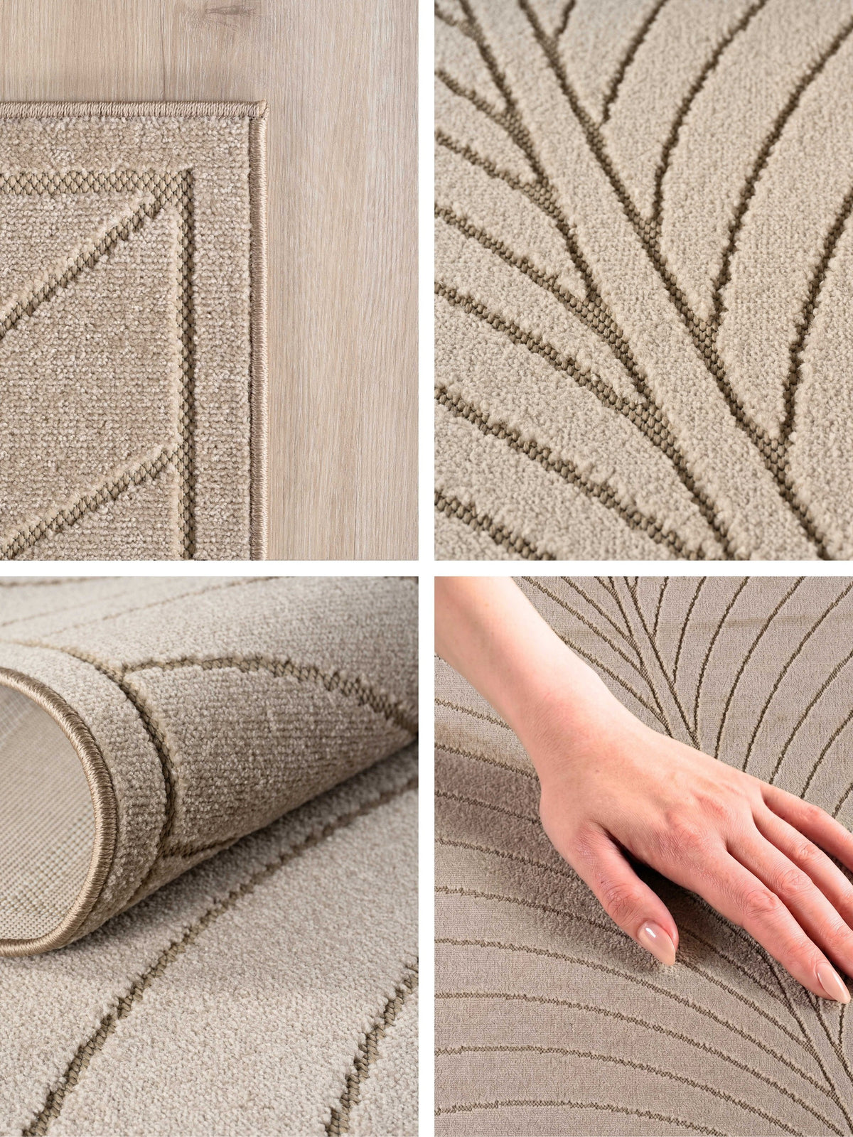 Teppich Beige rechteckig Polypropylen (Kurzflor) Einrichtung Wohnidee Bodenbelag ENGADIN_