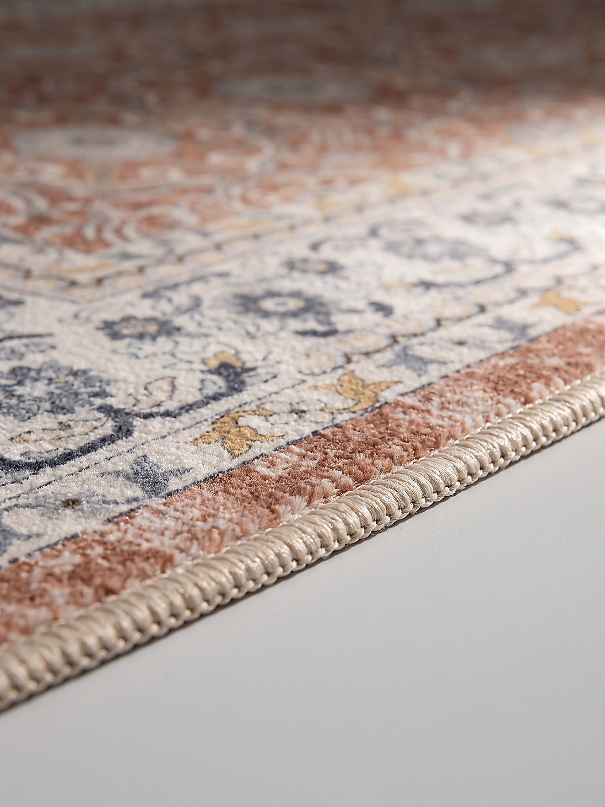 Teppich Terrakotta-Creme Florhöhe Profil_