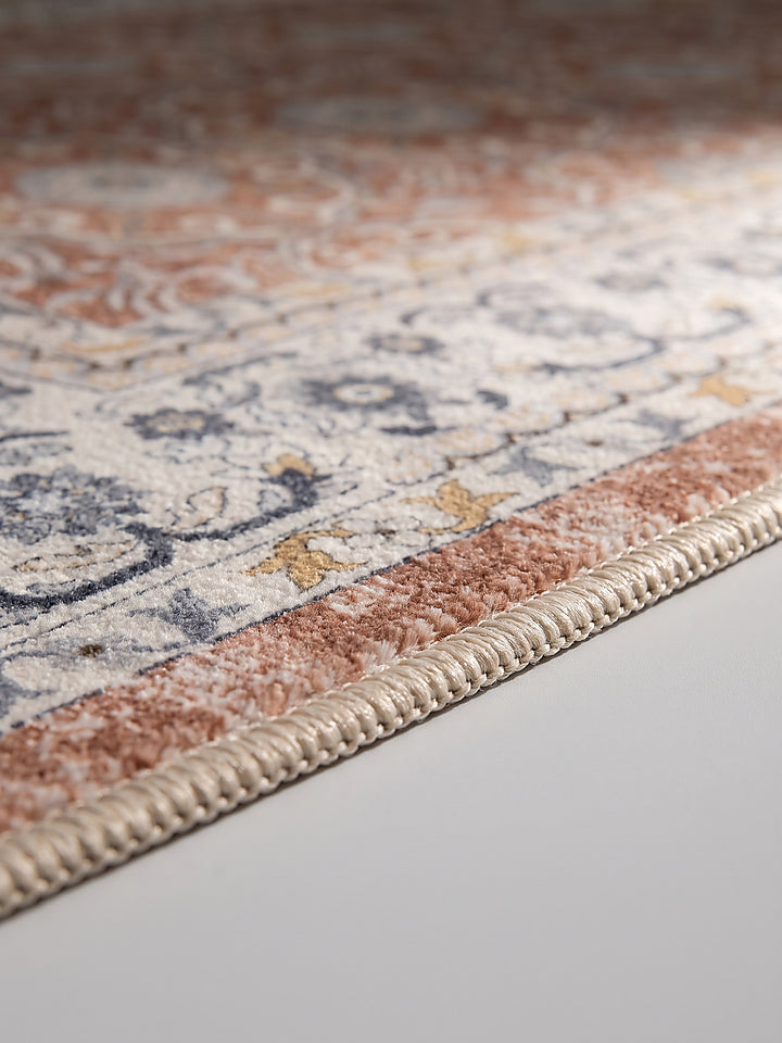 Teppich Terrakotta-Creme Florhöhe Profil_