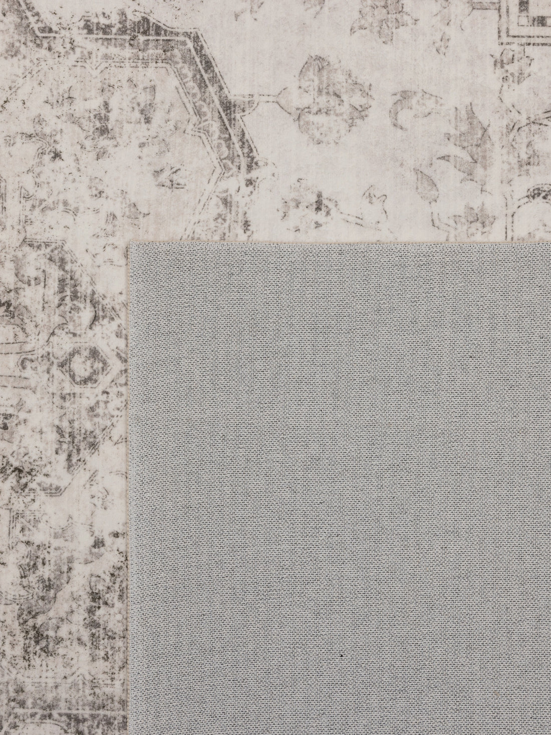 Teppich Beige-Grau Läufer Polyester (Kurzflor) Interieur Wohnaccessoire Dekor
