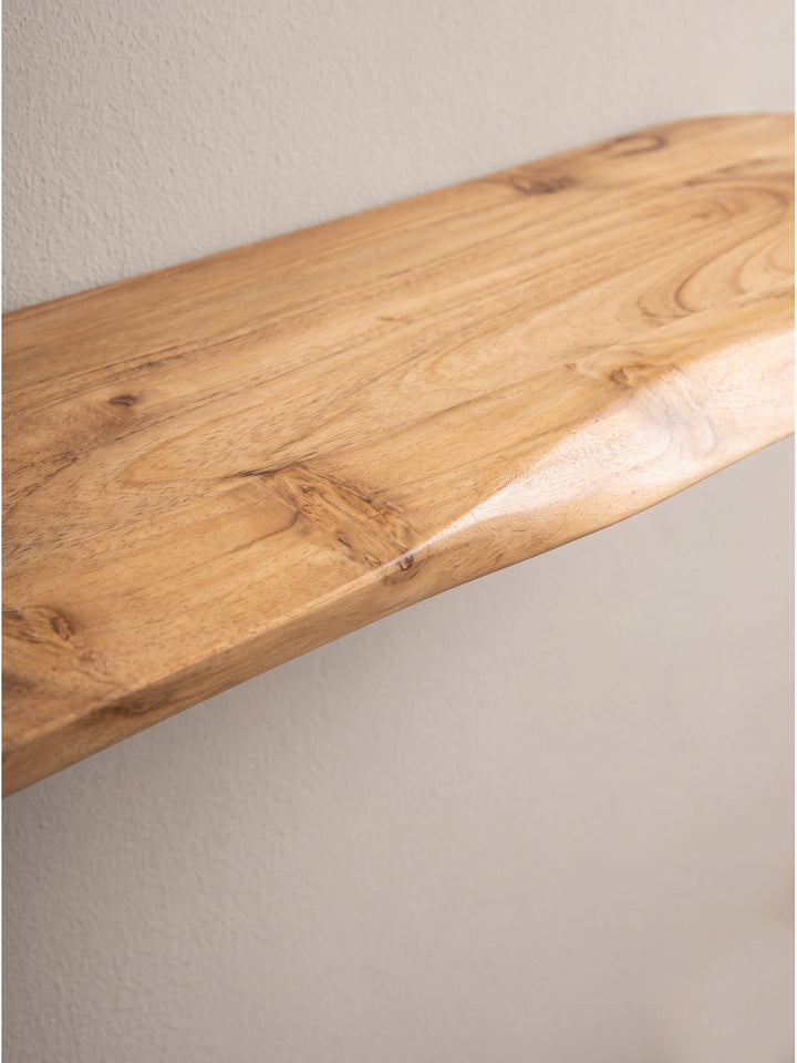 Vollansicht des handgefertigten Unikats Wandboard aus massivem Akazienholz in 80cm Länge_