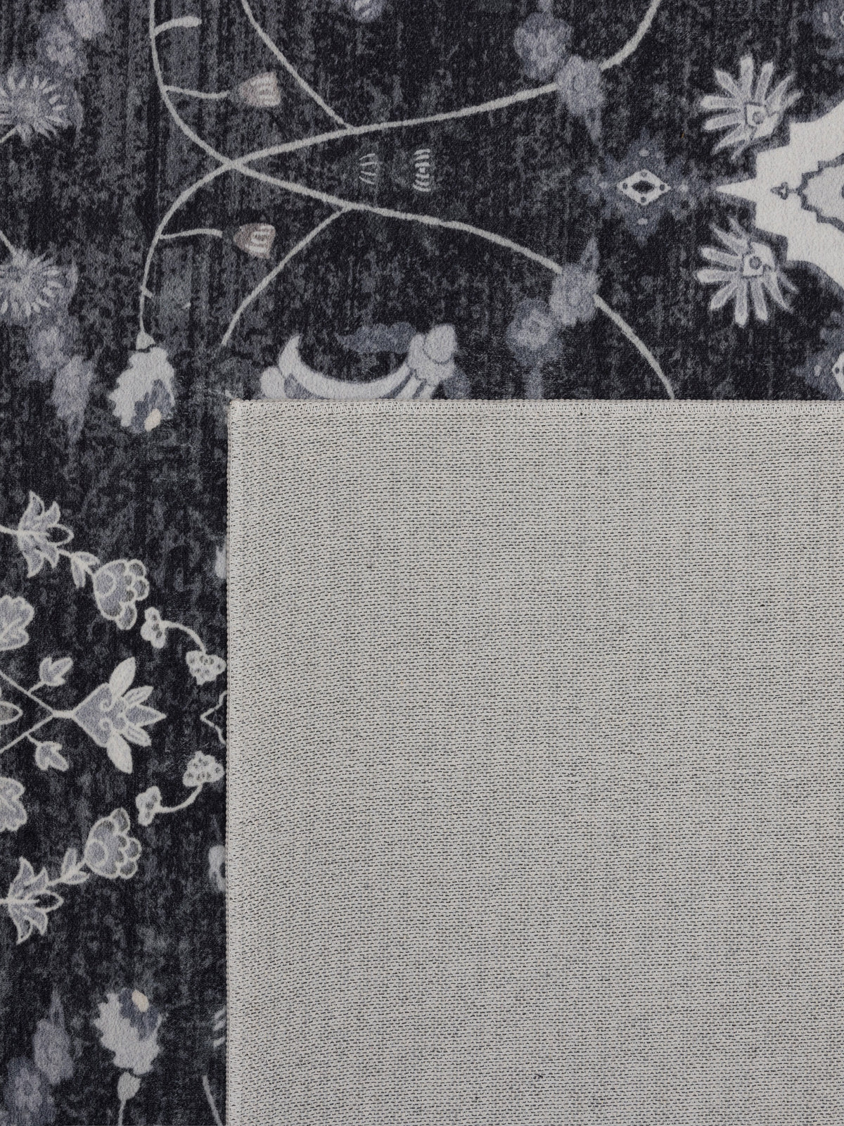 Teppich Schwarz-Creme-Grau Läufer Polyester (Kurzflor) Interieur Wohnaccessoire Dekor_