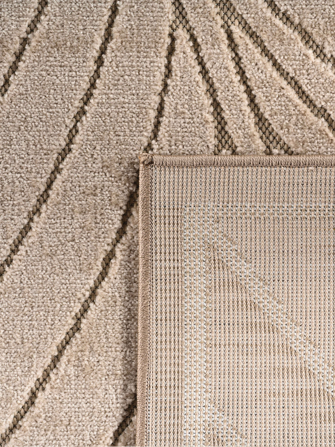Teppich Beige rechteckig Polypropylen (Kurzflor) Designteppich Kollektion ENGADIN Wohnraum_