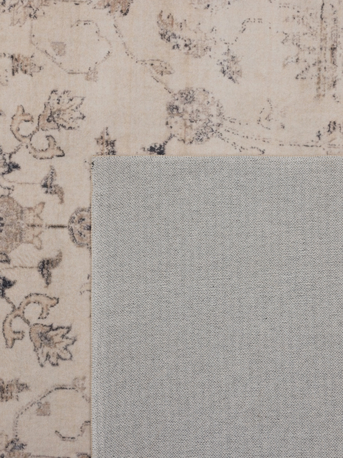 Teppich Beige-Grau Läufer Polyester (Kurzflor) Interieur Wohnaccessoire Dekor