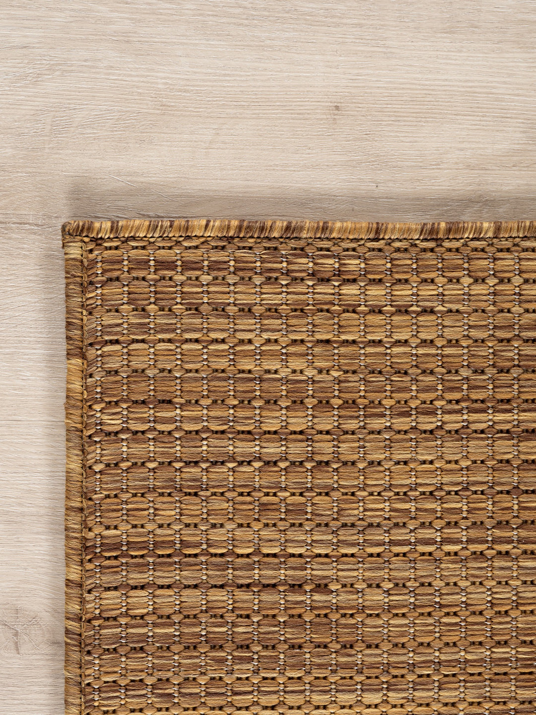Teppich Ockerbraun rund Polypropylen (Flachgewebe) Designteppich Kollektion Wohnraum_