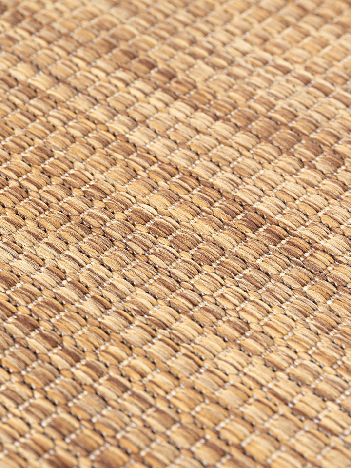 Teppich Ockerbraun rund Polypropylen (Flachgewebe) Interieur Wohnaccessoire Dekor_