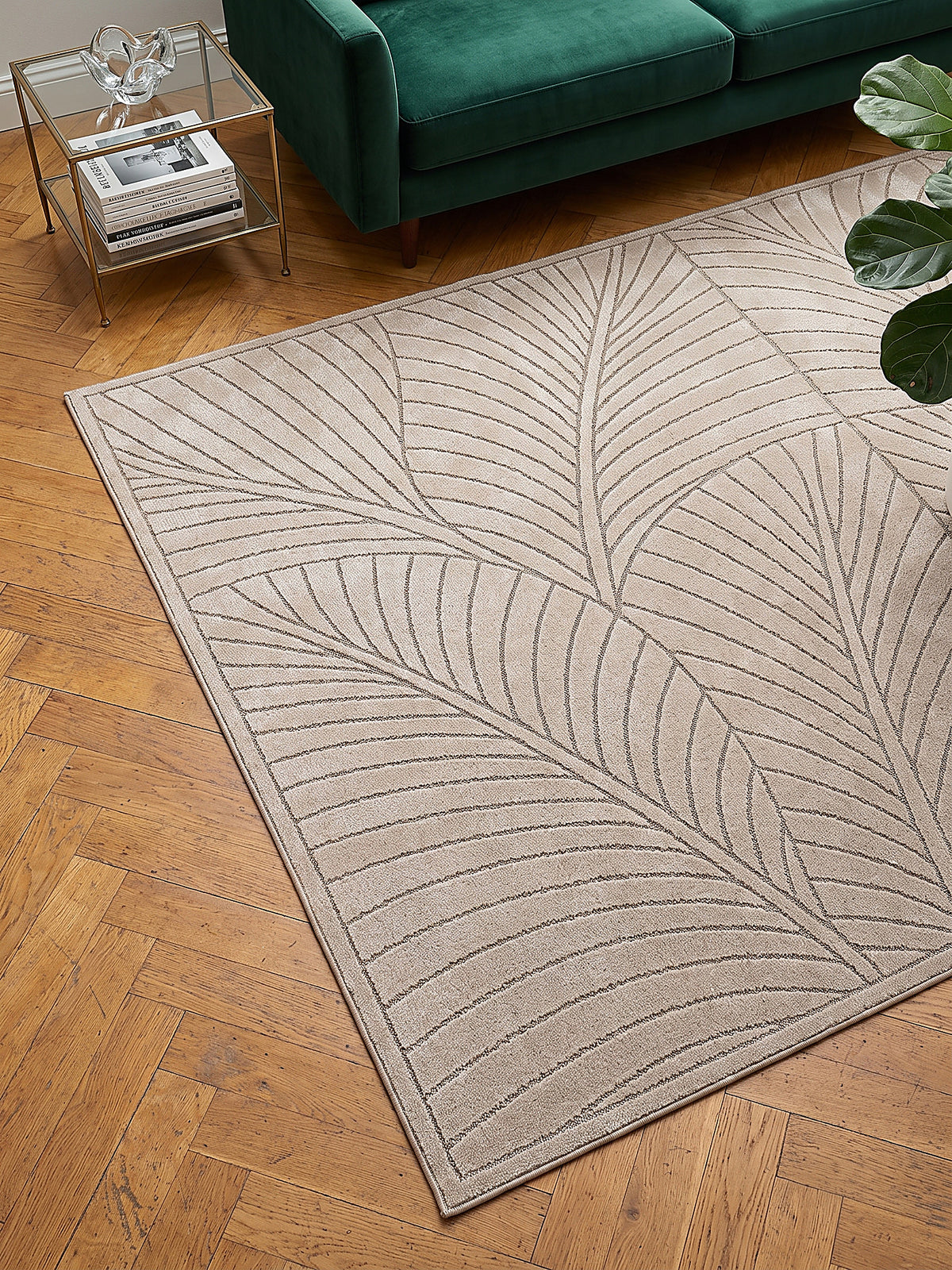 Teppich Beige rechteckig in der Wohnküche_
