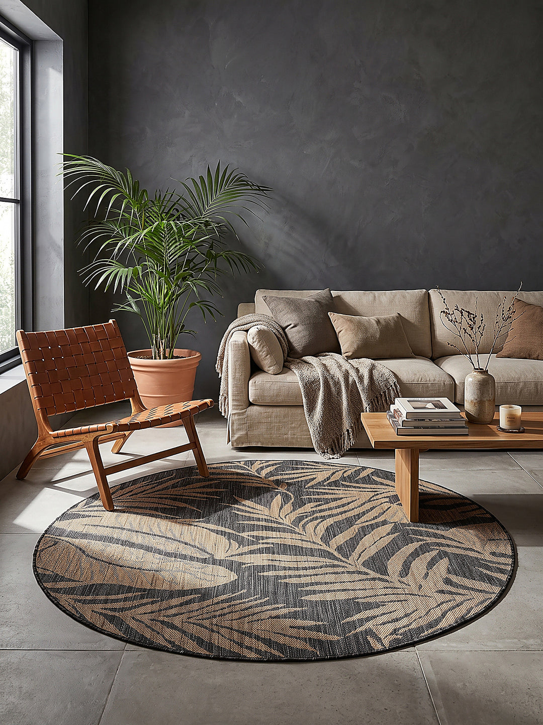 Teppich Schwarz-Sandbraun Farbdetail Muster_
