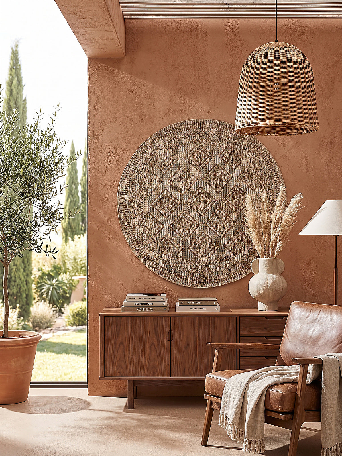 Teppich Beige-Braun als Wandteppich_