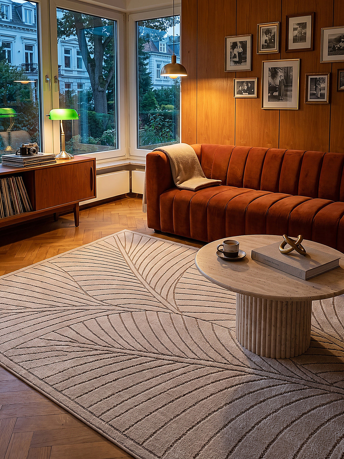 Teppich Beige rechteckig im Esszimmer_