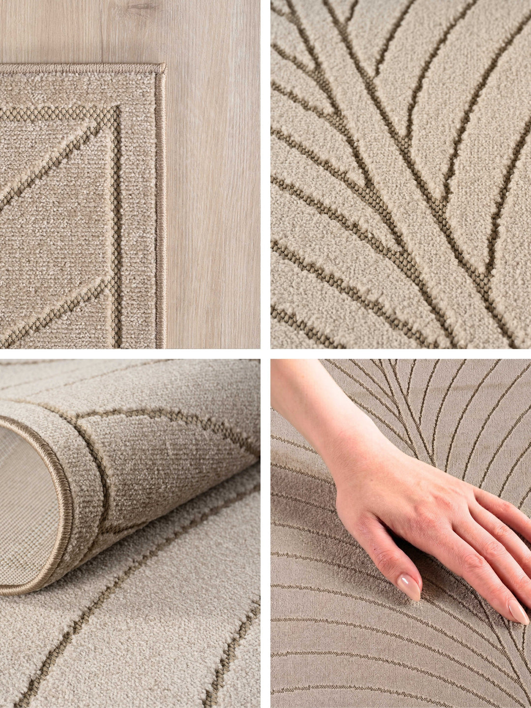 Teppich Beige Läufer Polypropylen (Kurzflor) Einrichtung Wohnidee Bodenbelag ENGADIN_