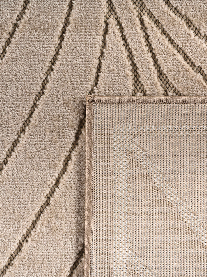Teppich Beige Läufer Polypropylen (Kurzflor) Designteppich Kollektion ENGADIN Wohnraum_