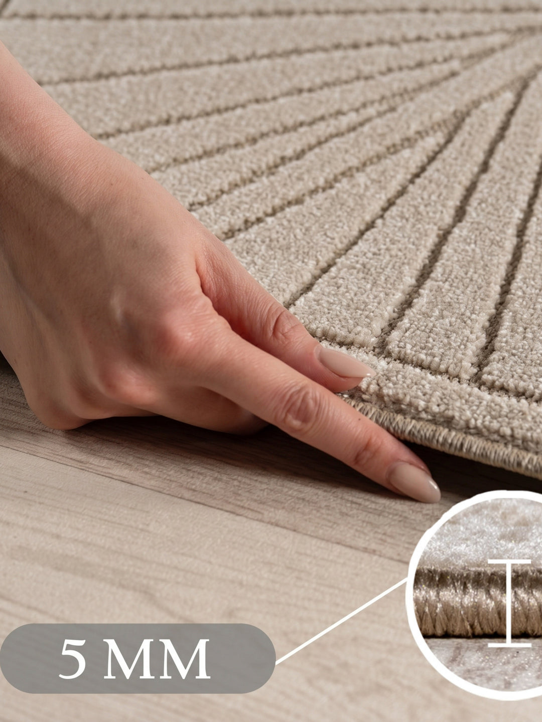 Teppich Beige rechteckig Polypropylen (Kurzflor) Raumgestaltung Inneneinrichtung ENGADIN_