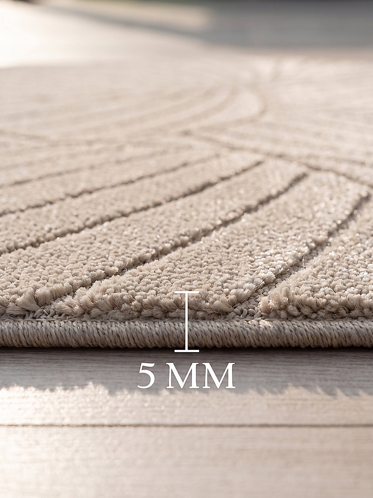 Teppich Beige Florhöhe Profil_