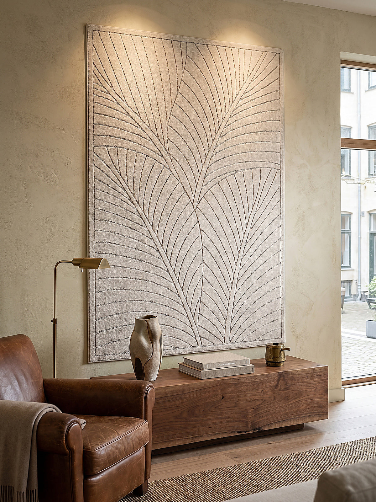 Teppich Creme als Wandteppich_