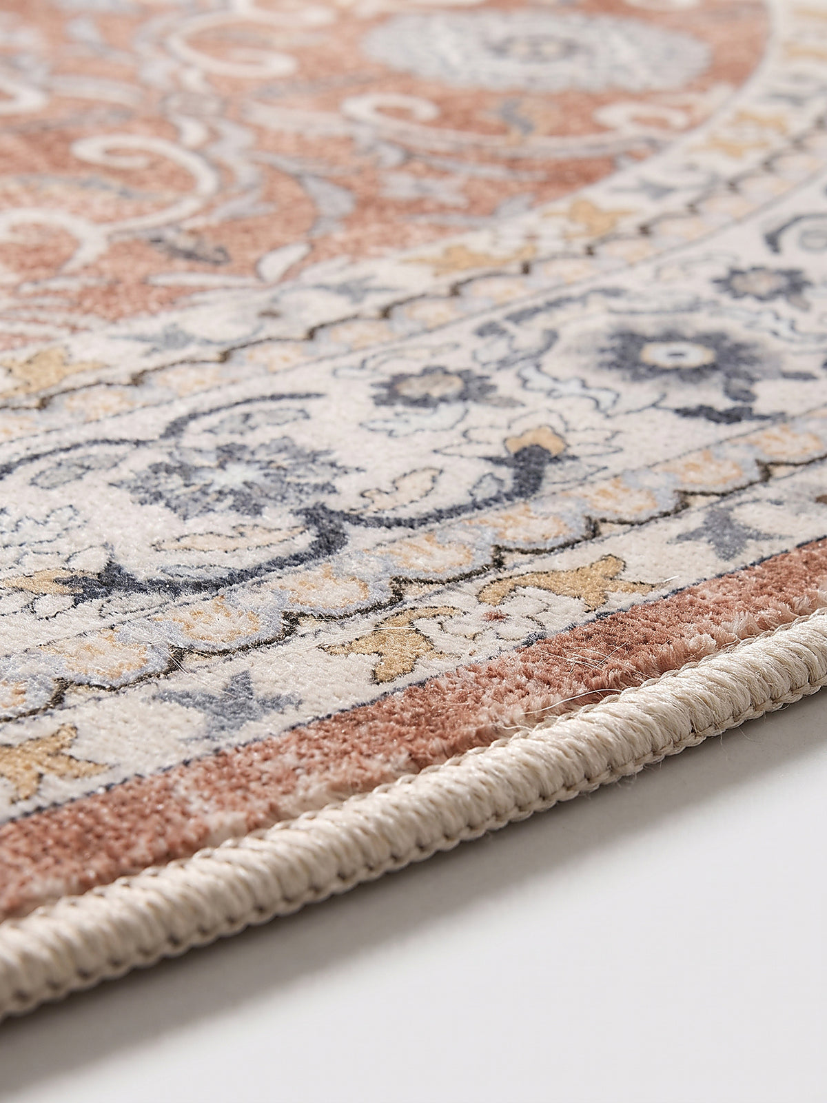 Teppich Terrakotta-Creme Florhöhe Profil_