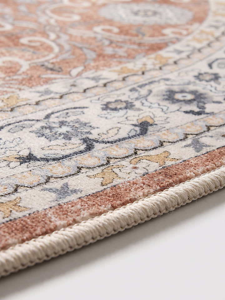 Teppich Terrakotta-Creme Florhöhe Profil_