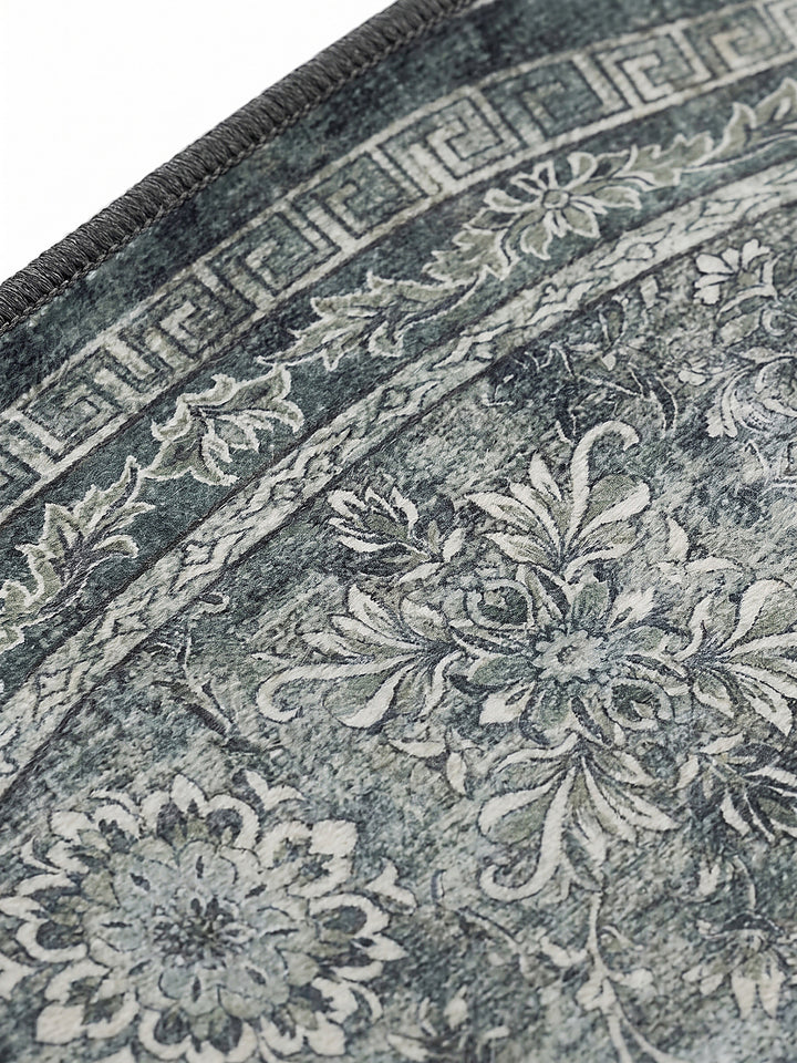 Teppich Grün-Grau Farbdetail Muster_