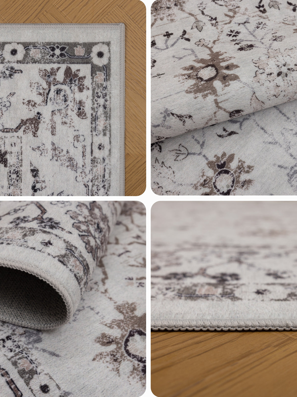 Teppich Creme rechteckig Polyester (Kurzflor) Einrichtung Wohnidee Bodenbelag_