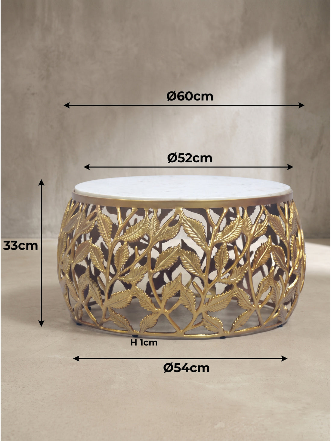 Maßzeichnung ALASSIO – Gold-Weiß