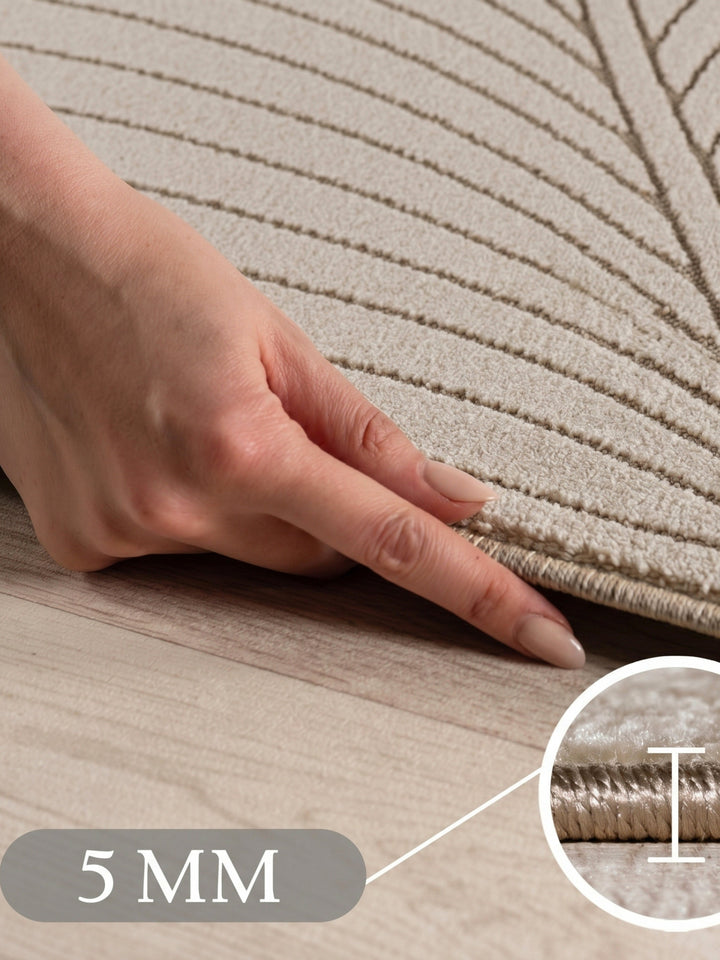 Teppich Beige rund Polypropylen (Kurzflor) Raumgestaltung Inneneinrichtung ENGADIN_