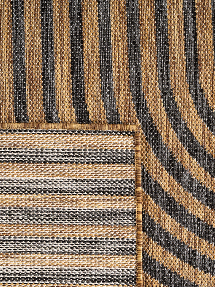 Teppich Braun-Schwarz rund Polypropylen (Flachgewebe) Raumgestaltung Inneneinrichtung_