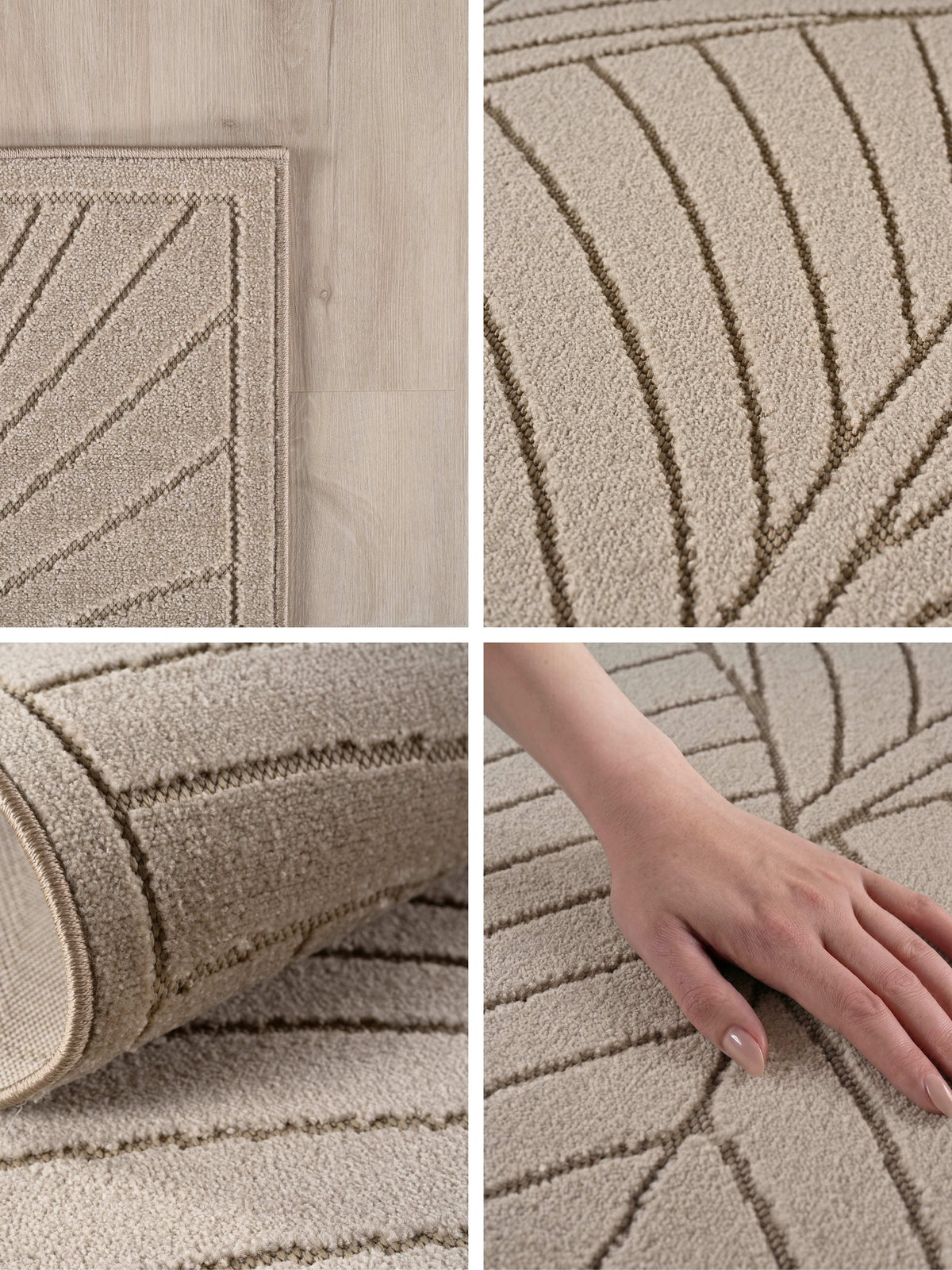 Teppich Beige Läufer Polypropylen (Kurzflor) Einrichtung Wohnidee Bodenbelag ENGADIN_
