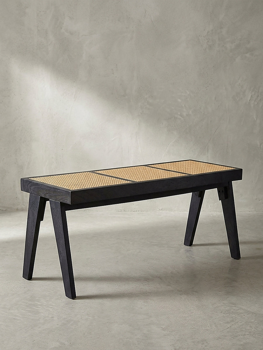 Bettbänke aus Massivholz, Samt & Leder