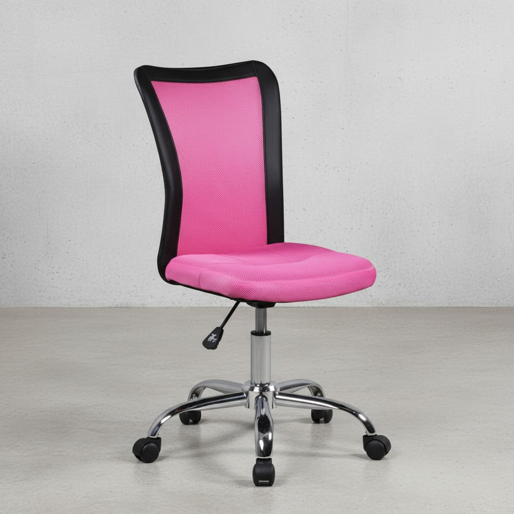 Kinderdrehstuhl Schreibtisch_ ergonomisch_ Netz_ höhenverstellbar_ bis 30 kg_ in Pink/Schwarz_ Blau/Schwarz - KADIMA DESIGN_Farbe_ Rosa_ Größe_ 60x60x100 cm_