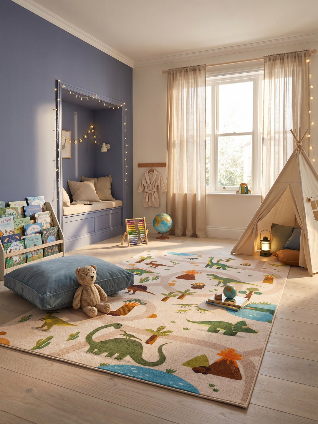 Teppich Beige rechteckig im Wohnzimmer Einrichtungsidee_