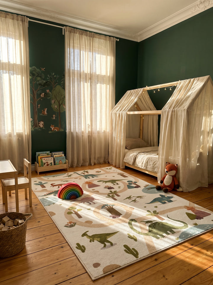 Teppich Creme rechteckig im Wohnzimmer Einrichtungsidee_
